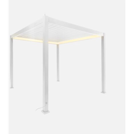 Pérgola bioclimática 3x3m eléctrica de aluminio con iluminación LED