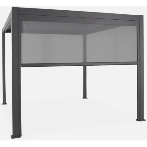 Pérgola bioclimática 3x4m con toldo vertical de 3m
