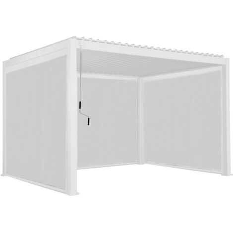 Pergola bioclimatica 3x4m in alluminio + 2 tende da 3m + 1 tenda da 4m