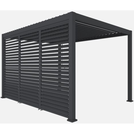 Pergola bioclimatica 3x4m in alluminio  + 3 persiane 1.3m a lamelle orientabili
