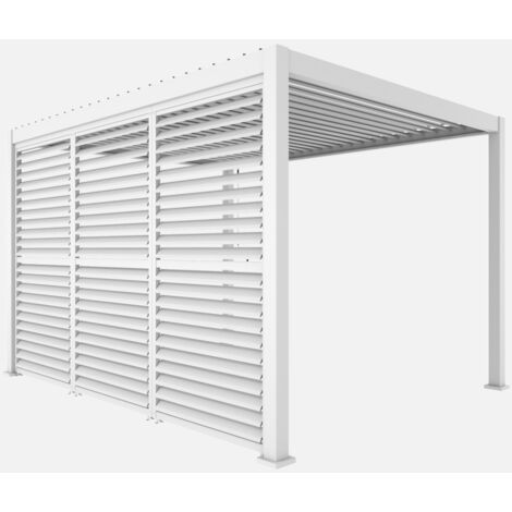 Pergola bioclimatica 3x4m in alluminio  + 3 persiane 1.3m a lamelle orientabili