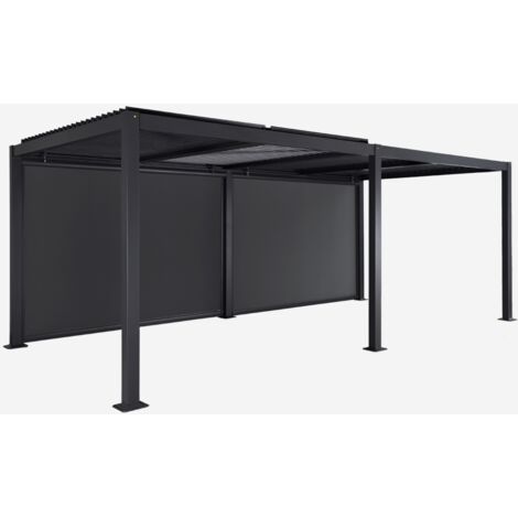 Pérgola bioclimática 3x6m de aluminio y acero + 2 toldos 3m