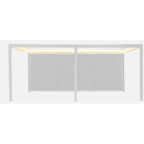 Pérgola bioclimática 3x6m eléctrica de aluminio con LED + 2 toldos de 3m