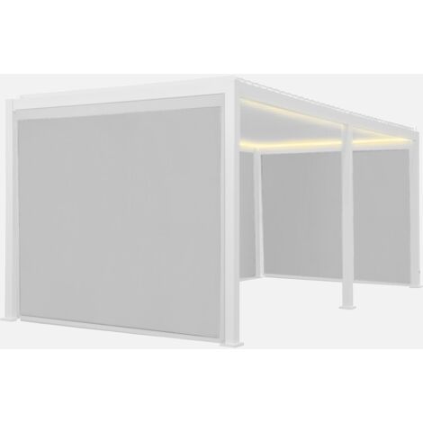 Pérgola bioclimática 3x6m eléctrica de aluminio con LED + 4 toldos de 3m