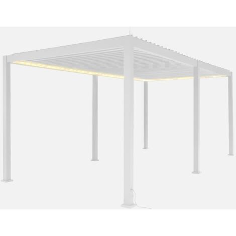 Pergola bioclimatica 3x6m elettrica in alluminio con illuminazione a LED