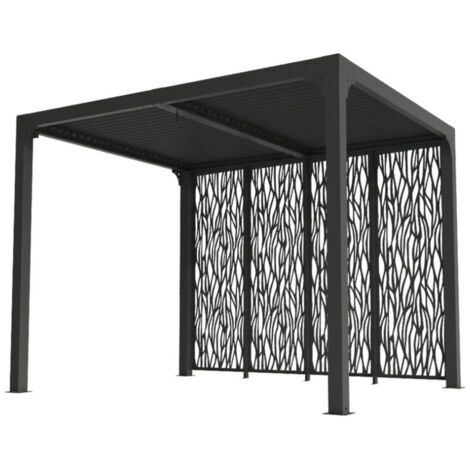 pérgola bioclimática 7,20m² gris antracita - per2430mbi - habrita -
