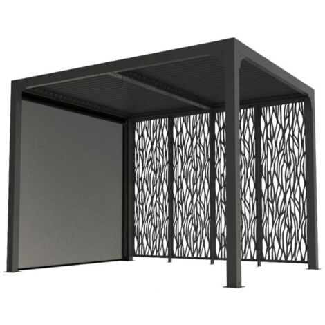 pérgola bioclimática 7,20m² gris antracita - per24r30mbi - habrita -