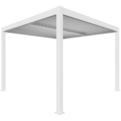pergola bioclimatica da esterno "artemide" in alluminio bianco 3x4 m