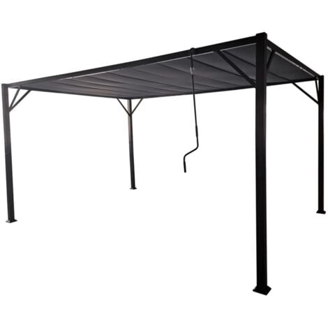 pergola bioclimatica da esterno eurogarden "louver" in acciaio grigio 3x3 m