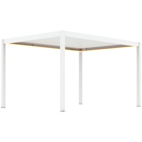 pergola bioclimatica motorizzata giardini di maggio "quadrifoglio" in alluminio bianco 4x3x2,5 mt