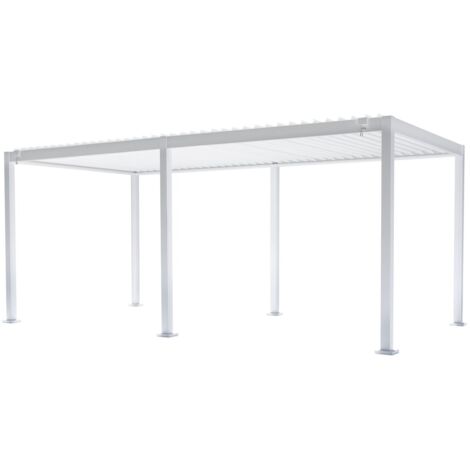 Pergola Bioclimatica Struttura Maggiorata in Alluminio Bianco 3x6 Mt