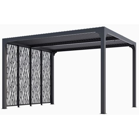 Pergola bioclimatique 10.80m² gris anthracite – Aluminium thermolaqué – 78 lames orientables – Capacité 8 personnes – PER3630MBI – Altona