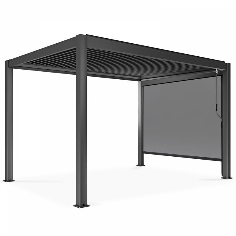 Oviala - Pergola bioclimatique 3x4m autoportée avec 1 store 2,66 x 2,34 m