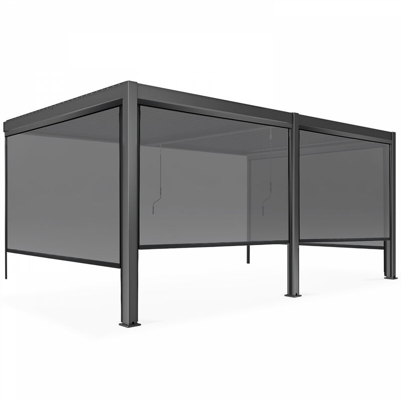 Oviala - Pergola bioclimatique adossée 3x6m et 4 Stores 2,66 x 2,34m
