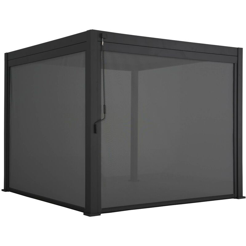 SWEEEK Pergola bioclimatique 3x3 avec 2 stores anthracite