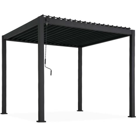 Pergola Bioclimatique Aluminium EVENT PREMIUM 4x3m, motorisée avec  éclairage LED intégré (télécommande). Qualité PRO - Lame double aluminium  avec joint caoutchouc.