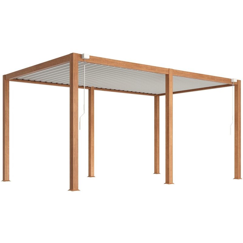 VENTE UNIQUE Pergola autoport&eacute;e aluminium naturel fonc&eacute;