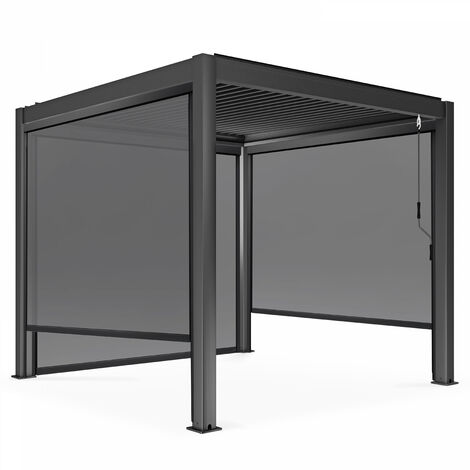 Pergola bioclimatique autoportée 3x3m et 3 Stores 2,66 X 2,34 m