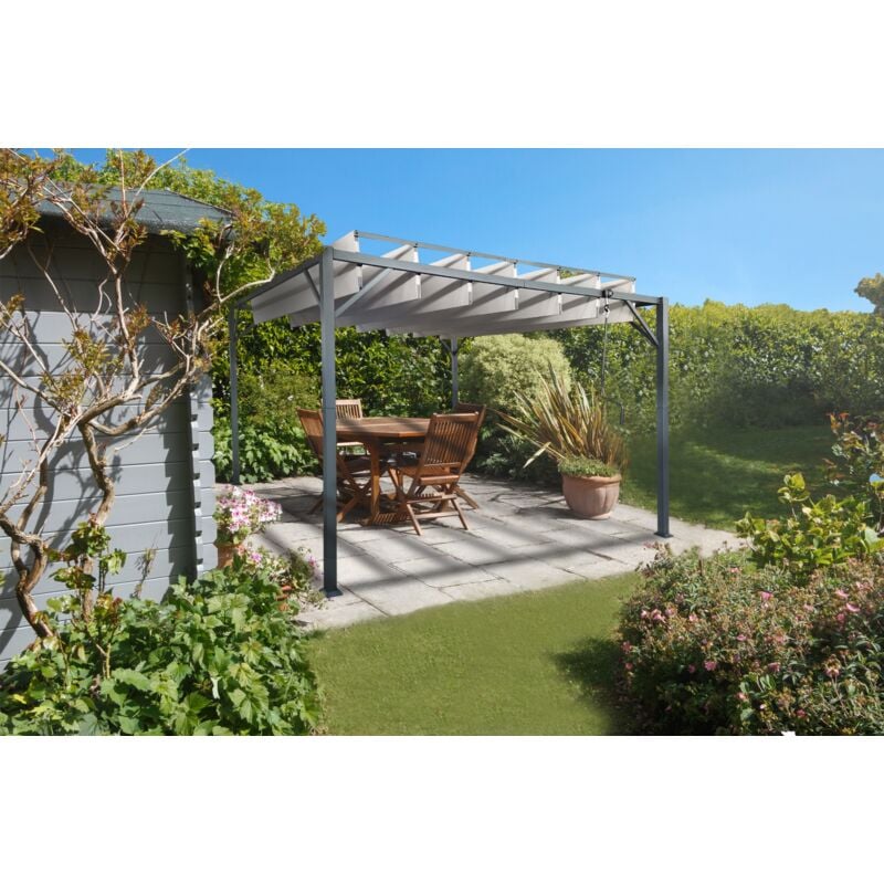 Pergola bioclimatique autoportée BAHIA 3x3m Beige