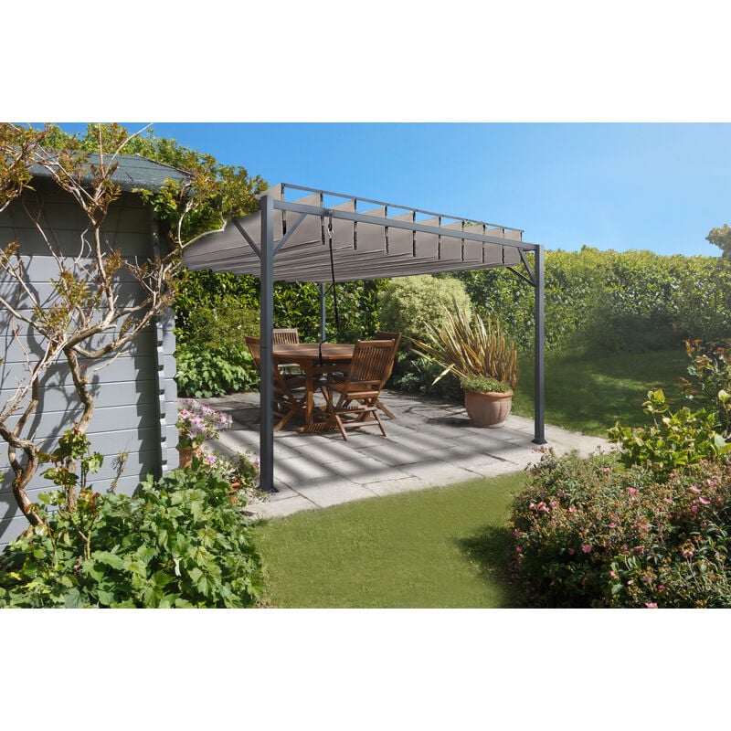 Pergola bioclimatique autoportée bahia 4x3m Beige