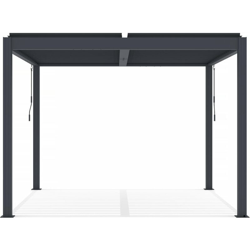 Habitat Et Jardin - Pergola bioclimatique avec led en aluminium 'Windsor premium' 3 x 3 - Gris