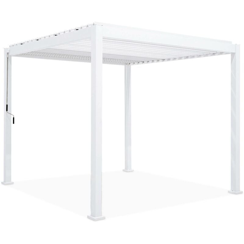Pergola bioclimatique aluminium blanc Triomphe 3x3 m lames orientables