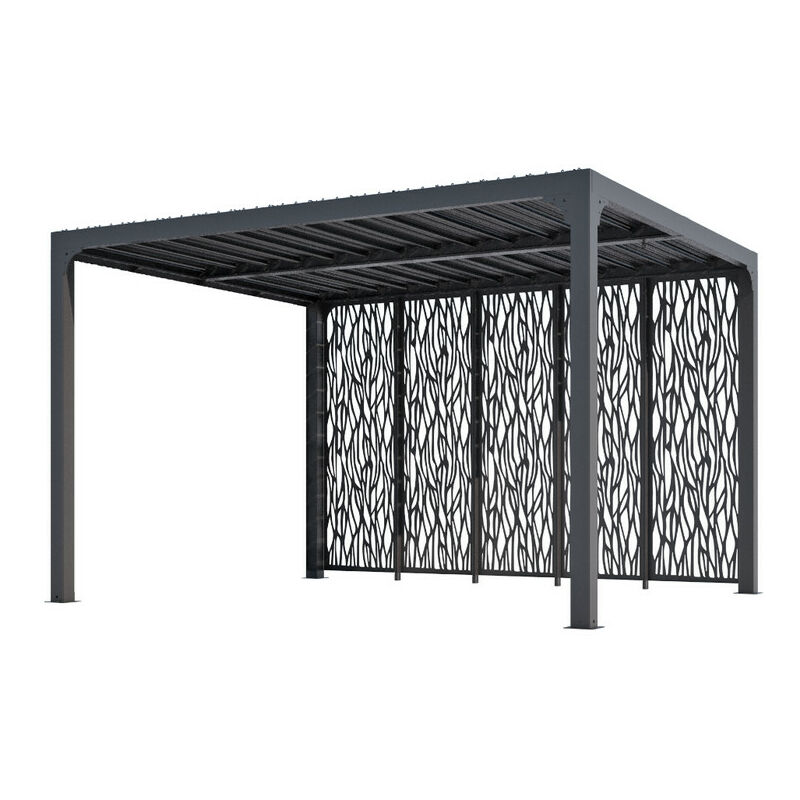 Pergola bioclimatique 10.80m² gris anthracite - Habrita - per36m30bi