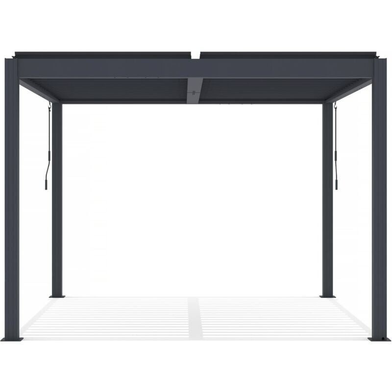 Habitat Et Jardin - Pergola bioclimatique en aluminium 'Windsor' - 3 x 3 m - Anthracite