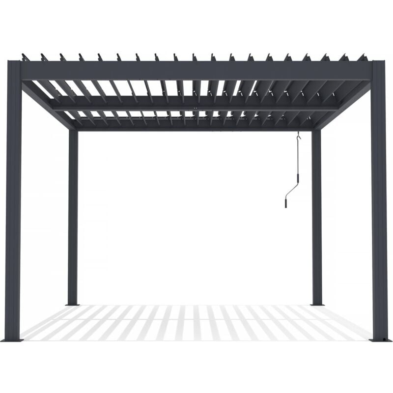 Habitat Et Jardin - Pergola bioclimatique en aluminium 'Windsor' - 3 x 4 m - Anthracite