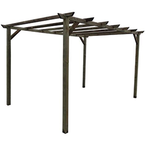 Pergola bioclimatique en pin imprégné 300x300x240