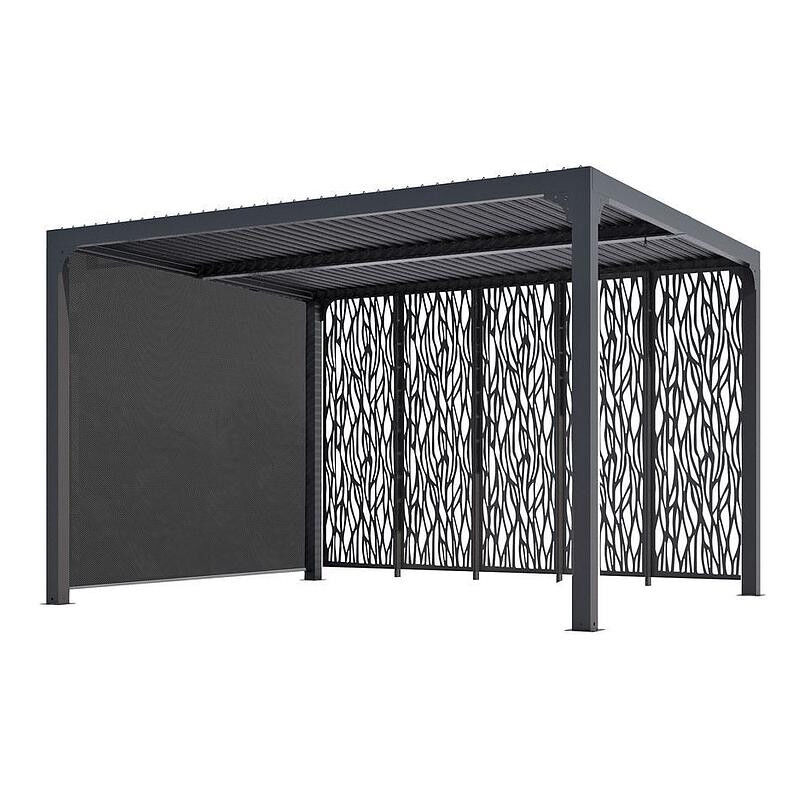 Habrita - Pergola bioclimatique 10.80m² gris anthracite per36m30rbi