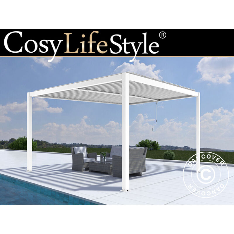 Dancover - Pergola bioclimatique San Pablo, 4x4m, Blanc