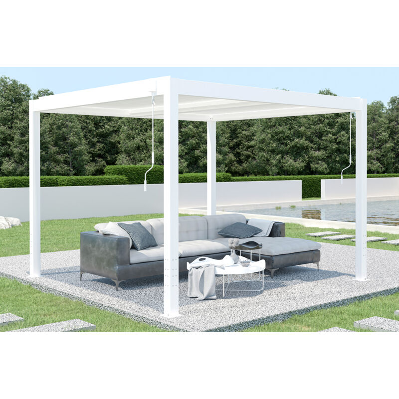 Pergola Bioclimatique santa 3x3m Aluminium Blanc - lames orientables