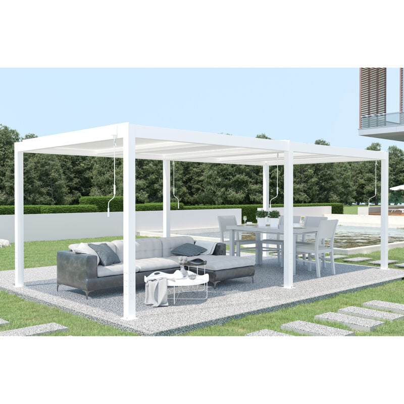 Pergola Bioclimatique SANTA 6x3m Aluminium Blanc