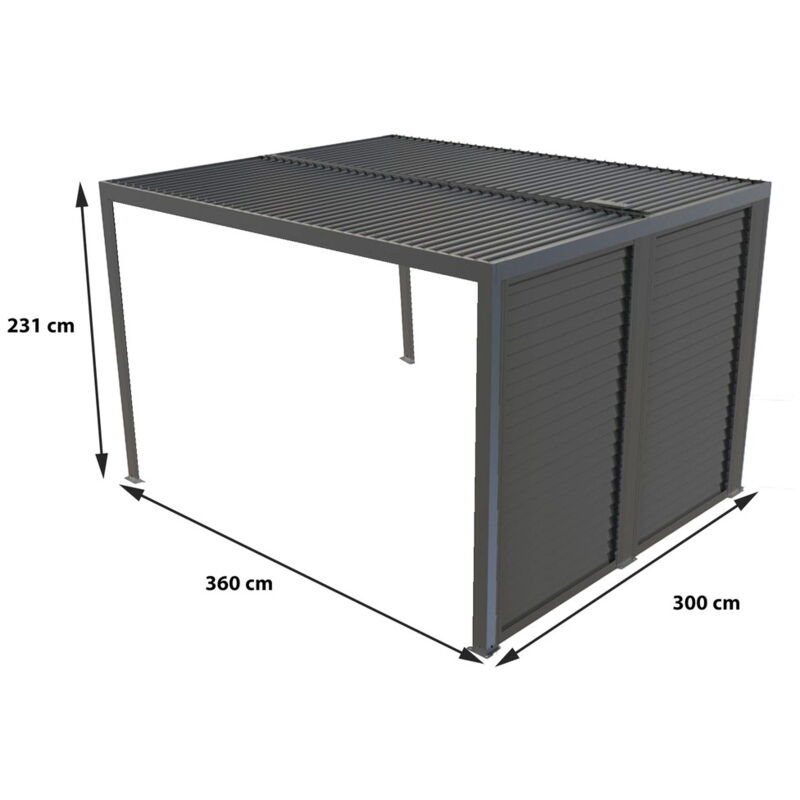 Habrita - Abri de jardin 10.80 m² aluminium per 3630v bi