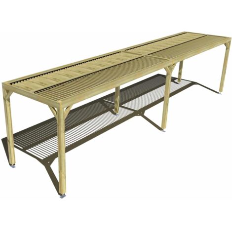 Pergola bois • 10m x 2m • indépendante • sens largeur • lames orientables bioclimatiques incluses • livraison comprise
