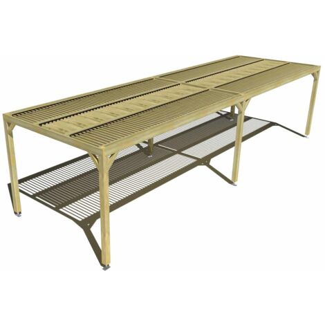Pergola bois • 10m x 3m • indépendante • sens largeur • lames orientables bioclimatiques incluses • livraison comprise