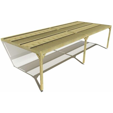 Pergola bois • 10m x 4m • adossée • sens largeur • lames orientables bioclimatiques incluses • livraison comprise