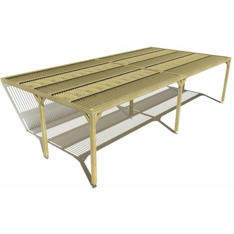 Pergola bois • 10m x 5m • adossée • sens largeur • lames orientables bioclimatiques incluses • livraison comprise