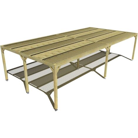 Pergola bois • 10m x 5m • indépendante • sens largeur • lames orientables bioclimatiques incluses • livraison comprise