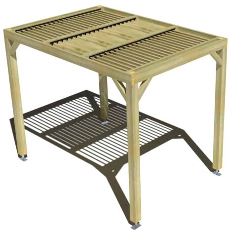 Pergola bois • 2m x 3m • indépendante • sens largeur • lames orientables bioclimatiques incluses • livraison comprise