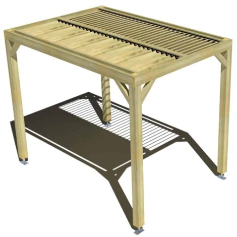 Pergola bois • 2m x 3m • indépendante • sens profondeur • lames orientables bioclimatiques incluses • livraison comprise