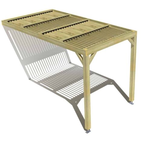 Pergola bois • 2m x 4m • adossée • sens largeur • lames orientables bioclimatiques incluses • livraison comprise