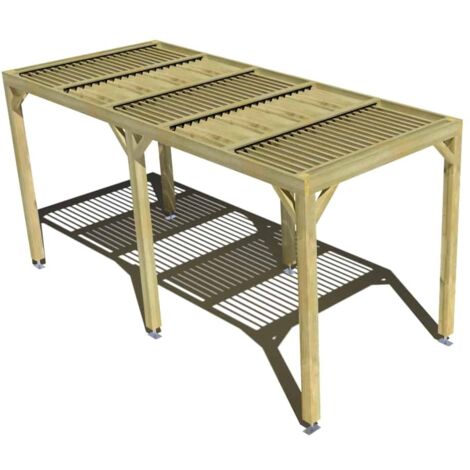 Pergola bois • 2m x 5m • indépendante • sens largeur • lames orientables bioclimatiques incluses • livraison comprise