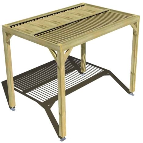 Pergola bois • 3m x 2m • indépendante • sens largeur • lames orientables bioclimatiques incluses • livraison comprise