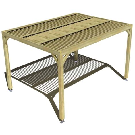 Pergola bois • 4m x 3m • indépendante • sens largeur • lames orientables bioclimatiques incluses • livraison comprise