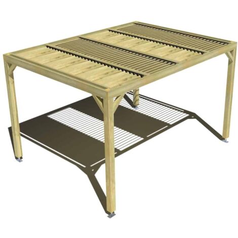Pergola bois • 4m x 3m • indépendante • sens profondeur • lames orientables bioclimatiques incluses • livraison comprise