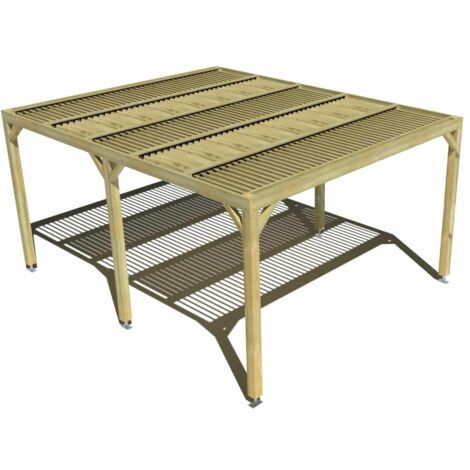 Pergola bois • 4m x 5m • indépendante • sens largeur • lames orientables bioclimatiques incluses • livraison comprise