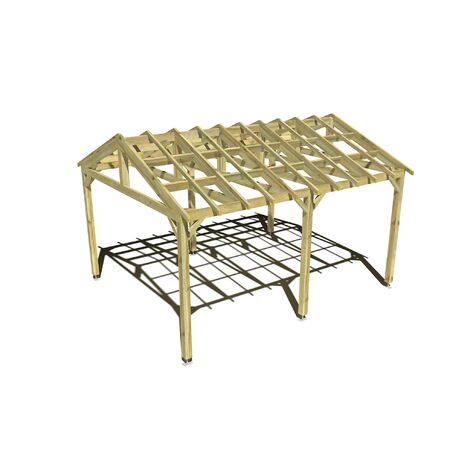 PERGOLA BOIS 5M x 4M 2 PENTS INDÉPENDANTE 4 CLAUSTRAS BOIS Livraison comprise