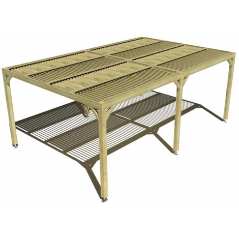 Pergola bois • 6m x 4m • indépendante • sens largeur • lames orientables bioclimatiques incluses • livraison comprise